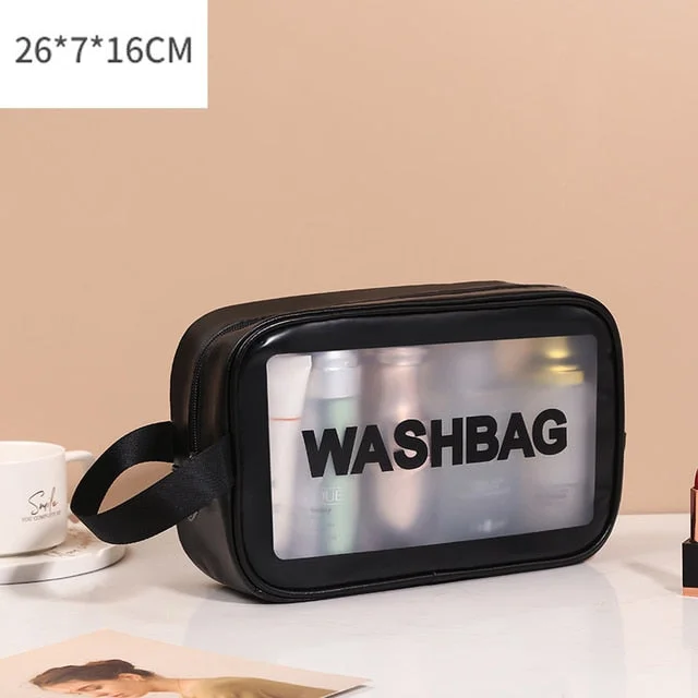 New Soft PU Women Travel Storage Bag Waterproof Toiletries Organize Cosmetic Bag Portable Storage PVC Make Up Bag Wash Bag