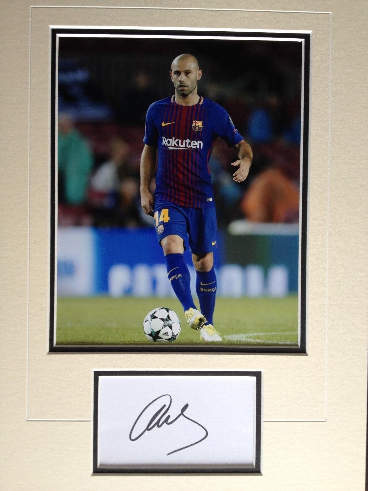 JAVIER MASCHERANO - FORMER BARCELONA FOOTBALLER - EXCELLENT SIGNED Photo Poster painting DISPLAY