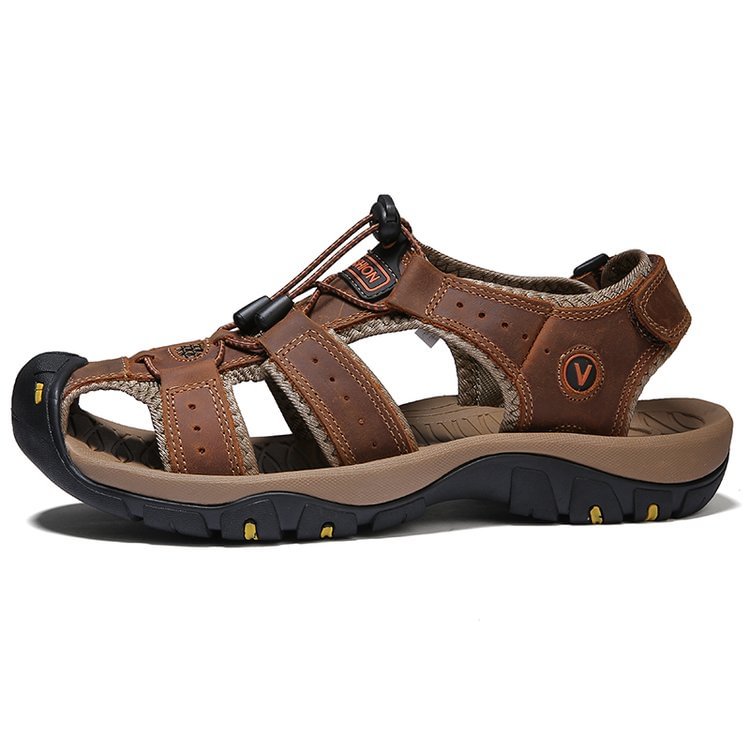 Summer New Large Size Men's Genuine Leather Sandals