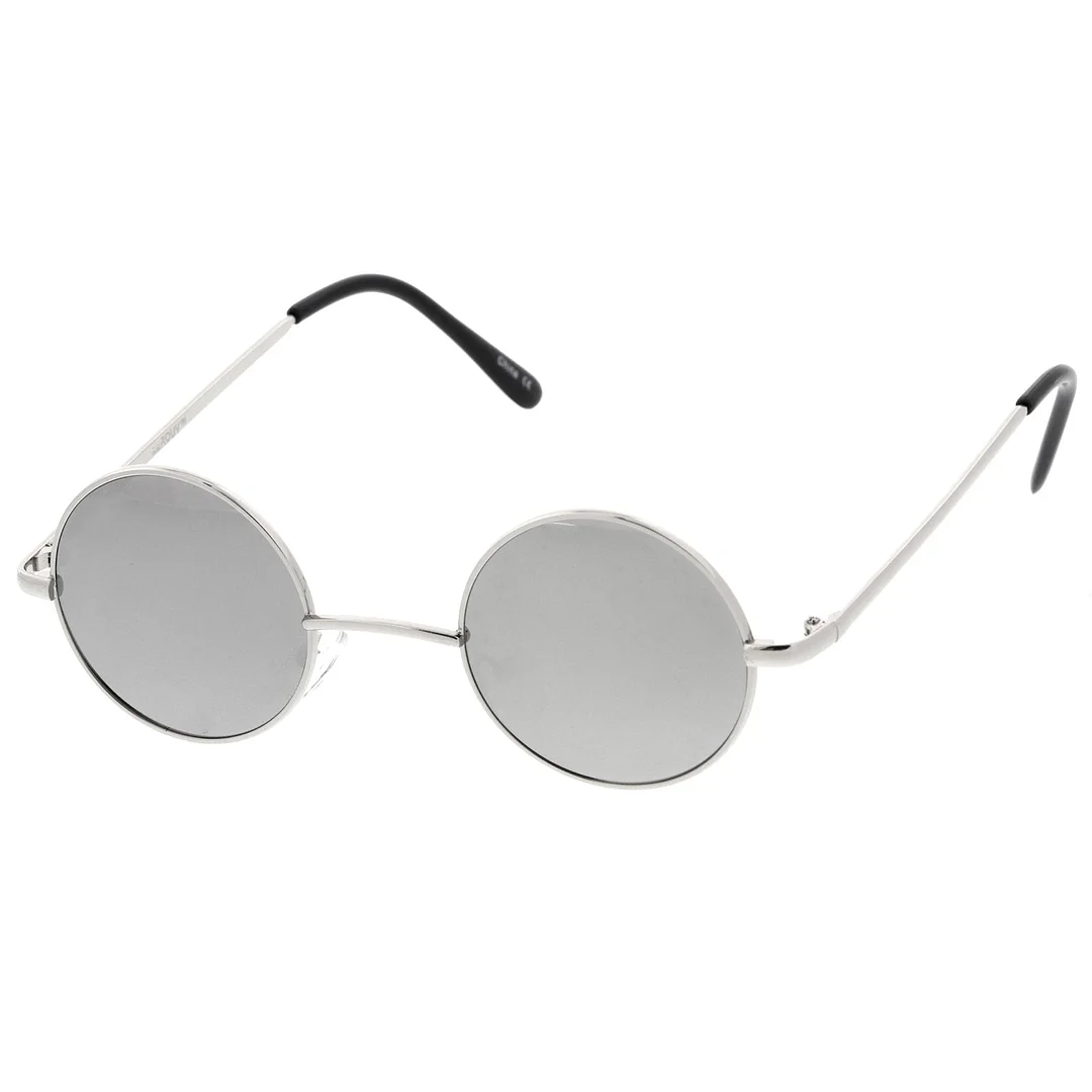 Lennon Style Round Circle Metal glasses with Color Mirror Lens