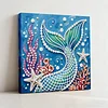 (25x25cm)DIY Mermaid Tail Framed Handmade Pearl Painting Art Craft Kit Living Home Decor
