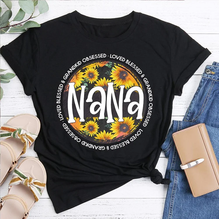 Nana Sunflower Funny Grandmother T-Shirt-07970