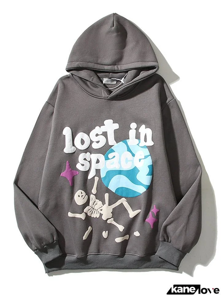 Unisex Graffiti Letter Lost In Space Warm Street Hoodies