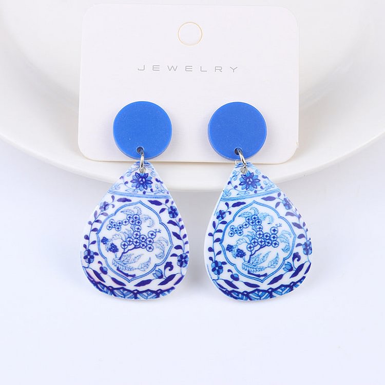 Flaxmaker Delft Blue Earrings
