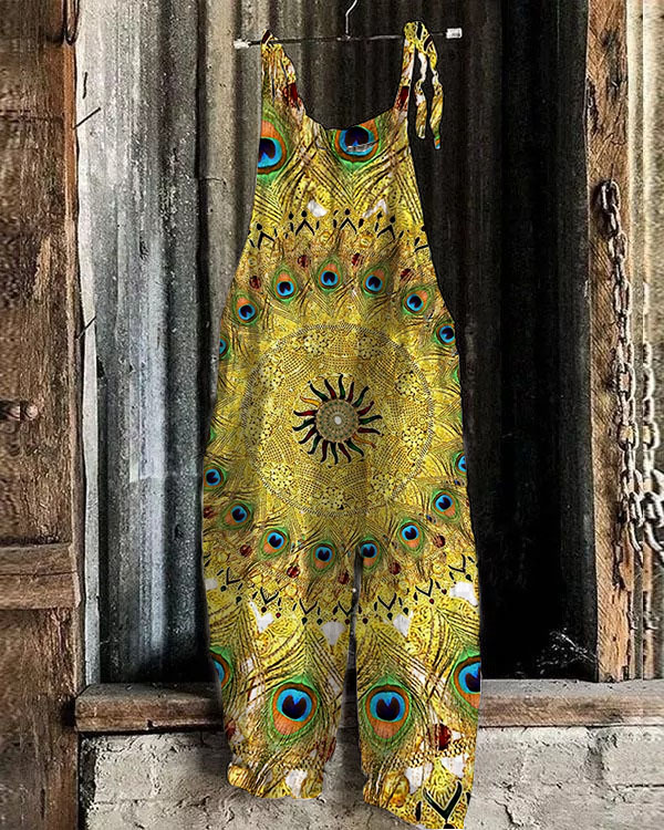 Women's  Mandala Print Loose Casual Jumpsuit