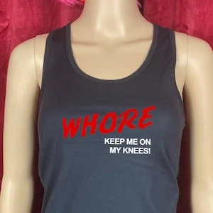 pornhint Pornhint Clothing Tank Top Shirt Slutty Kink Fetish - Whore Dare Parody ~ Tank Top