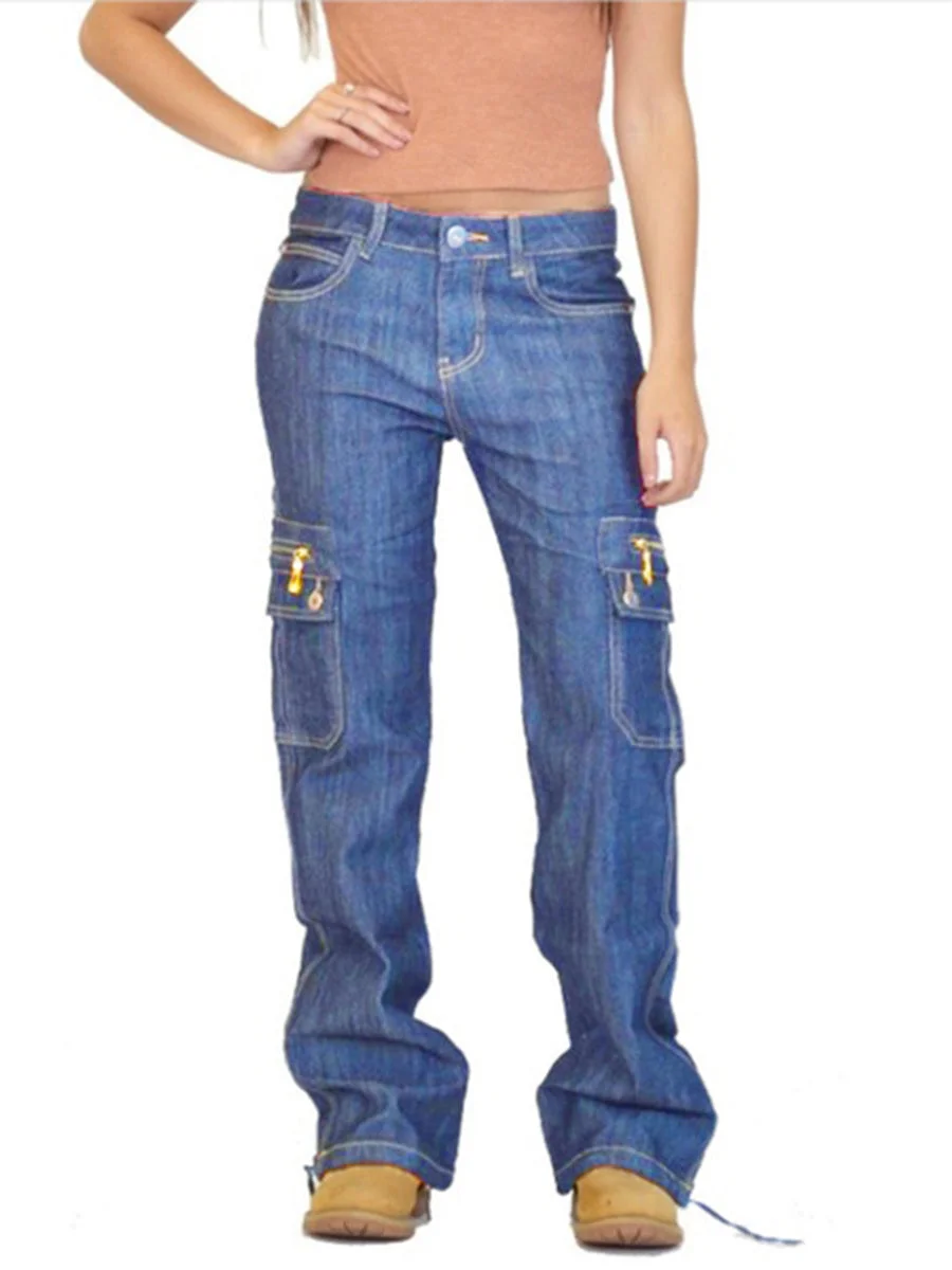 Casual Zipper Pocket Jeans