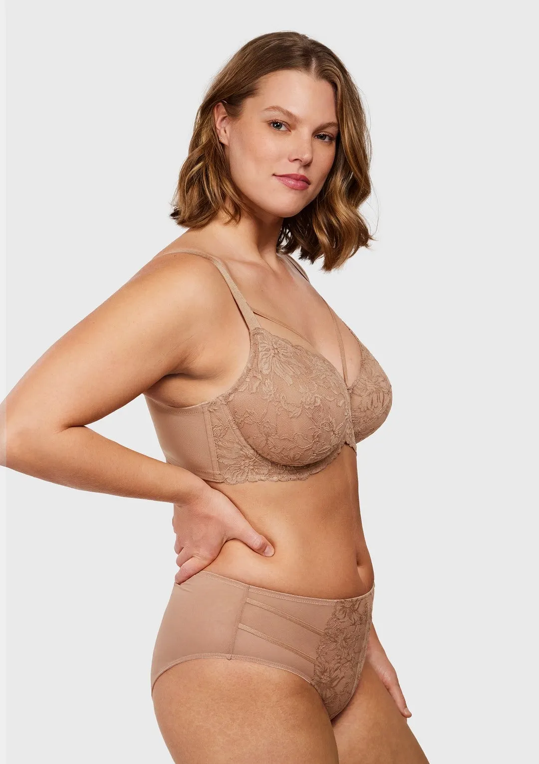 Pretty In Petals Black Unlined Strappy Lace Bra
