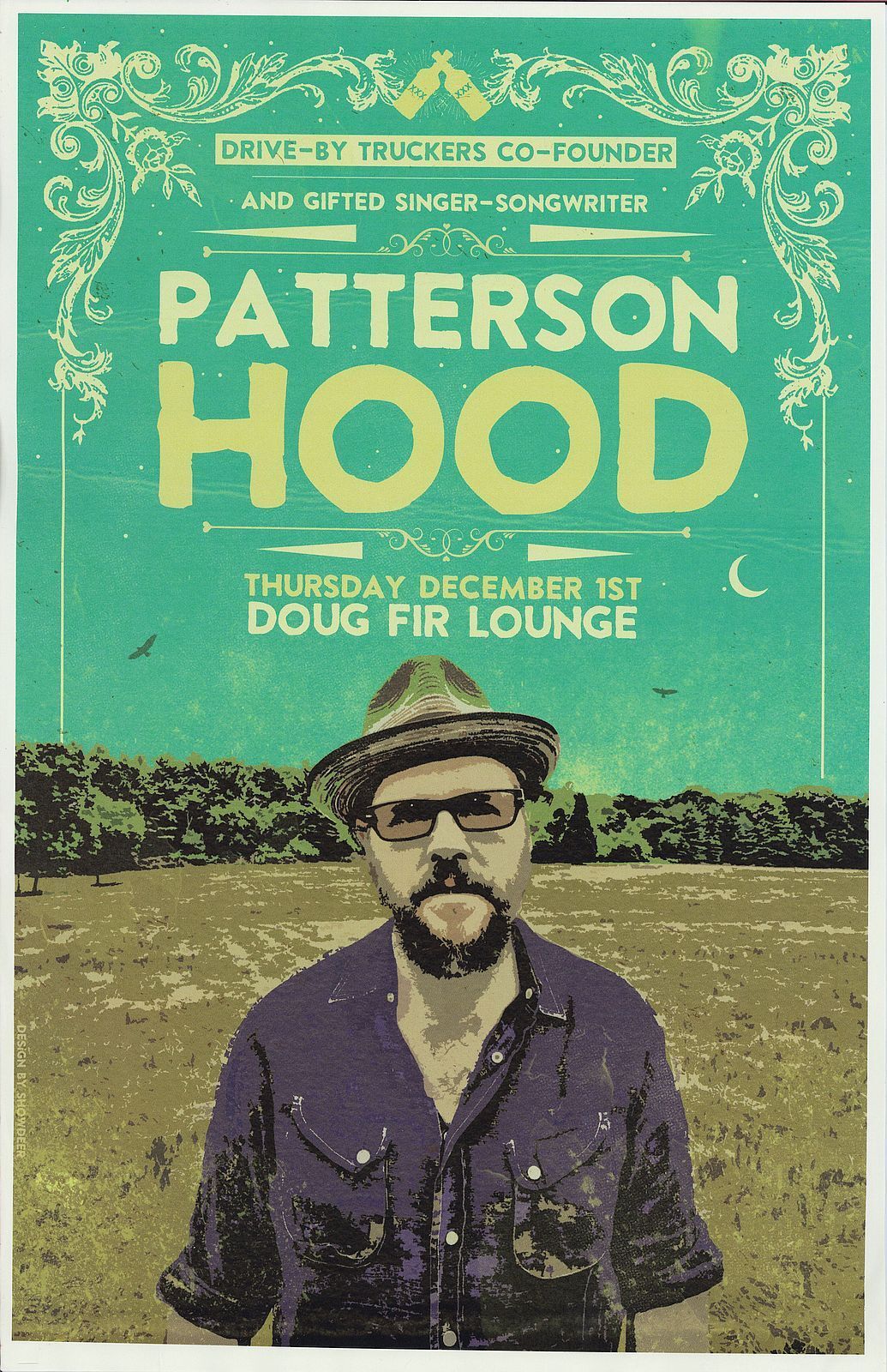 PATTERSON HOOD DRIVE-BY TRUCKERS Gig POSTER 2016 Portland Oregon Concert