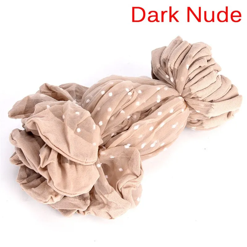 10 Pair Breathable Summer Sexy Skin Socks Pure Color Dots Women Girls Nylon Socks Elastic Ultra-thin Transparent Short Socks