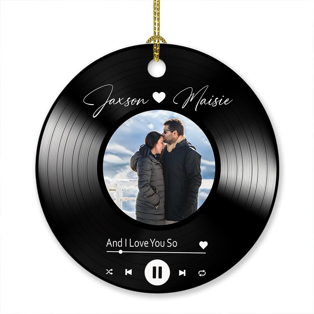 Gift custom photo Christmas decorations for couples, family, friends, grandparents.