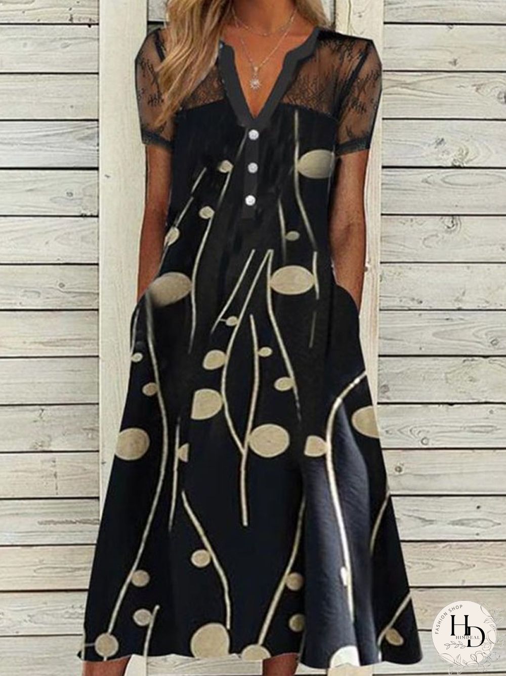 Printed Lace Strapless Sexy Dress Black Dresses