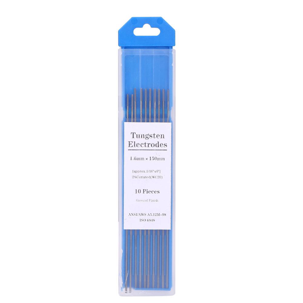 

10pcs/set WC20 Tungsten Electrode Welding Rods for Tig Welding Machine, 2.4*150mm, 501 Original