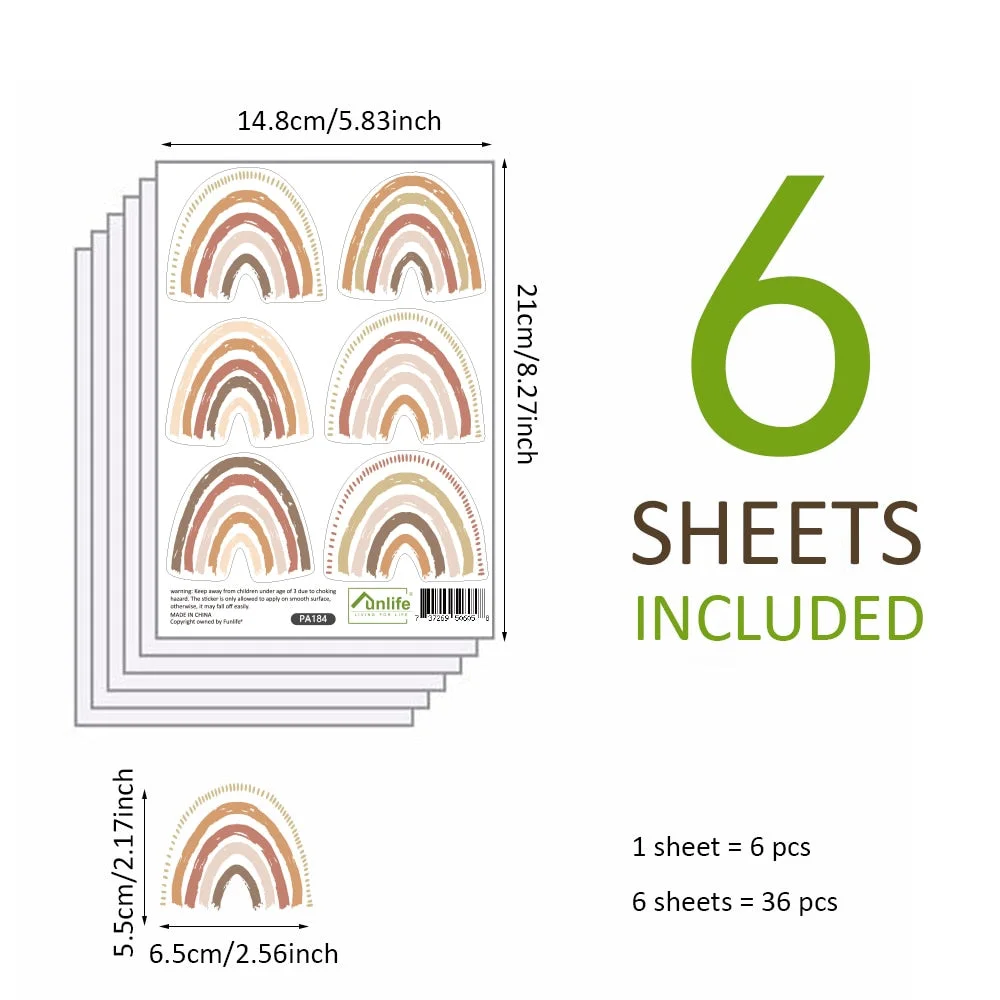 Rainbow Wallpaper On The Wall Stickers For Children's Room Ornaments Baby Room Stencils For Walls For Vinyls Decorative