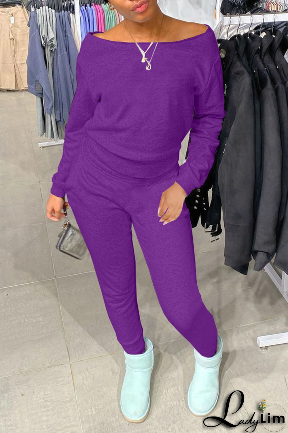 Grey Casual Solid Patchwork O Neck Long Sleeve Two Pieces