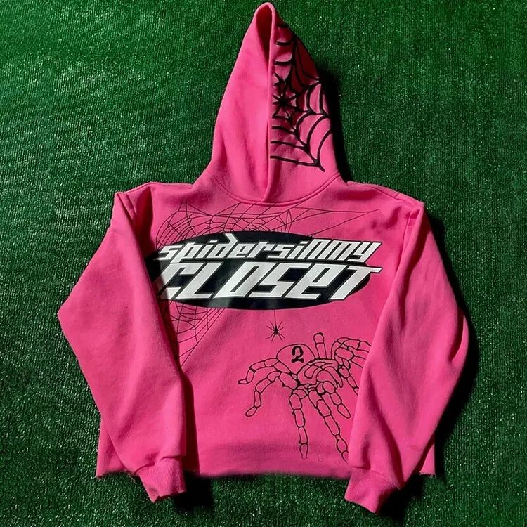 Y2k Spider Web Print Oversized Hoodie Hip Hop Grunge Sweatshirt Pullover Goth Hoodie at Hiphopee