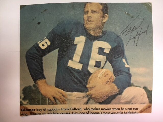 Frank Gifford HOFer Glamor Boy