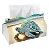 Beach Rhinestone Turtle DIY Diamond Painting PU Tissue Holder Box