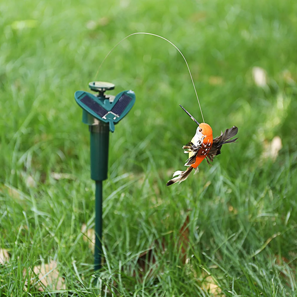 Solar Powered Artificial Flying Lawn Stakes Yard Art Ornament (Hummingbird)