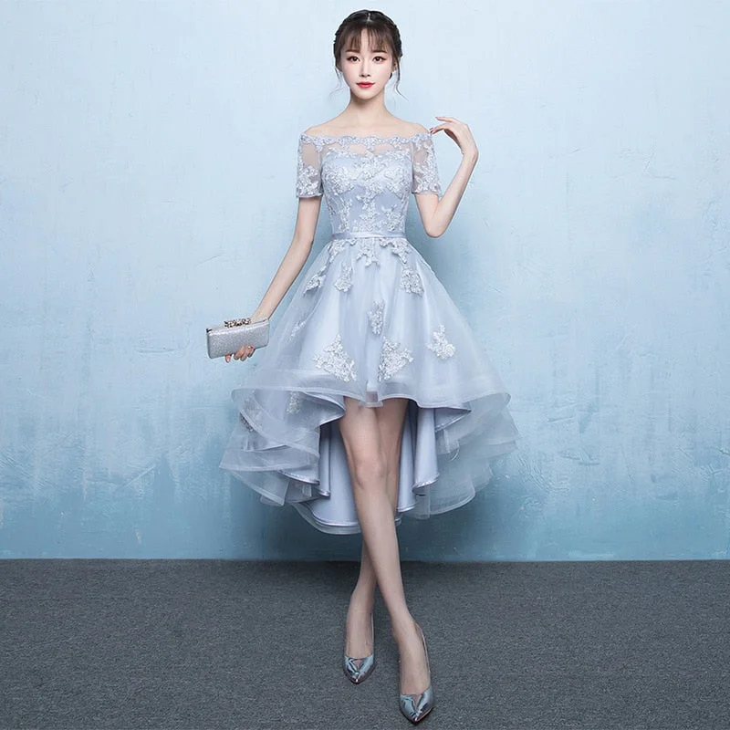 Beige Color Lace Bridesmaid Dresses Plus Size Prom Gown SS1830