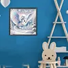 Chouette &agrave; t&ecirc;te blanche - perceuse ronde peinture diamant - 30*30cm