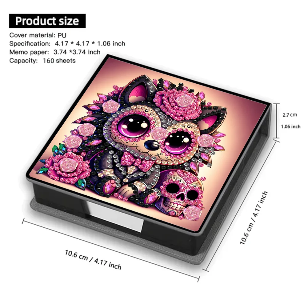 PU 5D Diamond Painting Kit Note Box DIY Diamond Art Notepad Box (V)