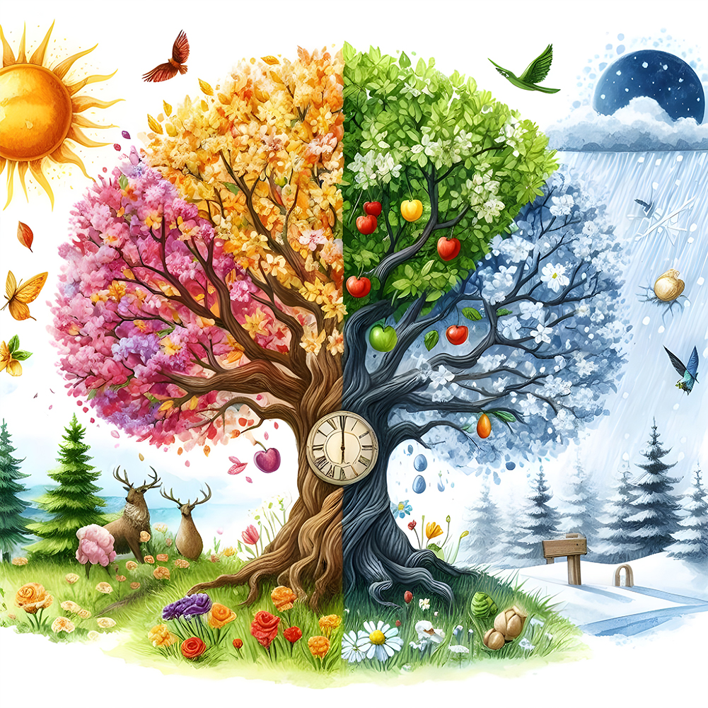Sea Of Four Seasons 40*40cm(canvas) full round drill diamond painting
