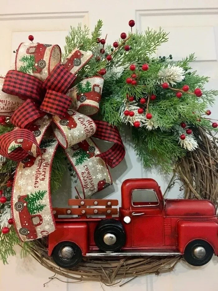 Red Truck Christmas Wreath