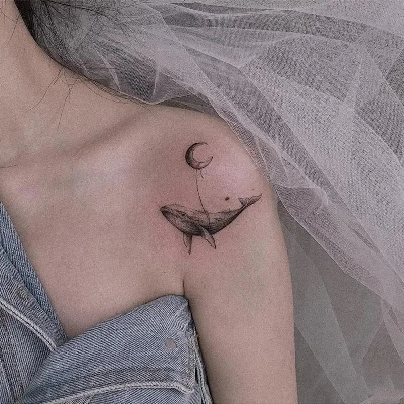 New Black and White Tiger Tattoo Stickers Waterproof Long-Lasting Fake Tattoo Small Fresh Couple Cute Temporary Tattoo Stickers