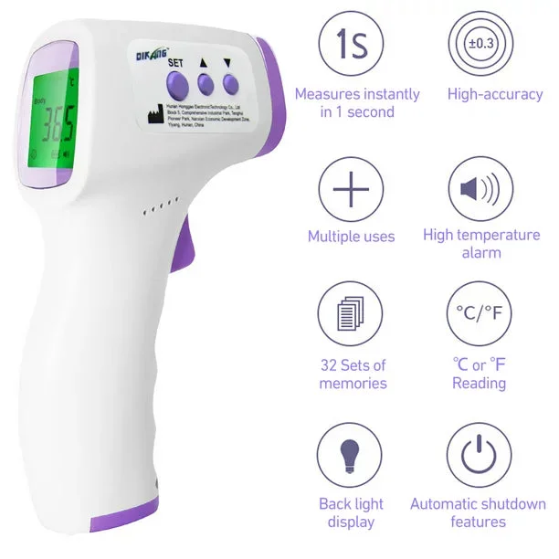 DIKTOOK Non-Contact Digital Infrared Forehead Thermometer for Adults Kids Baby Body