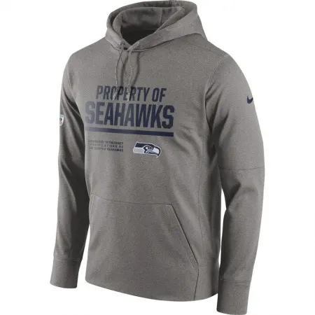 Men's Seattle Seahawks  Gray Circuit Property Of Performance Pullover Hoodie