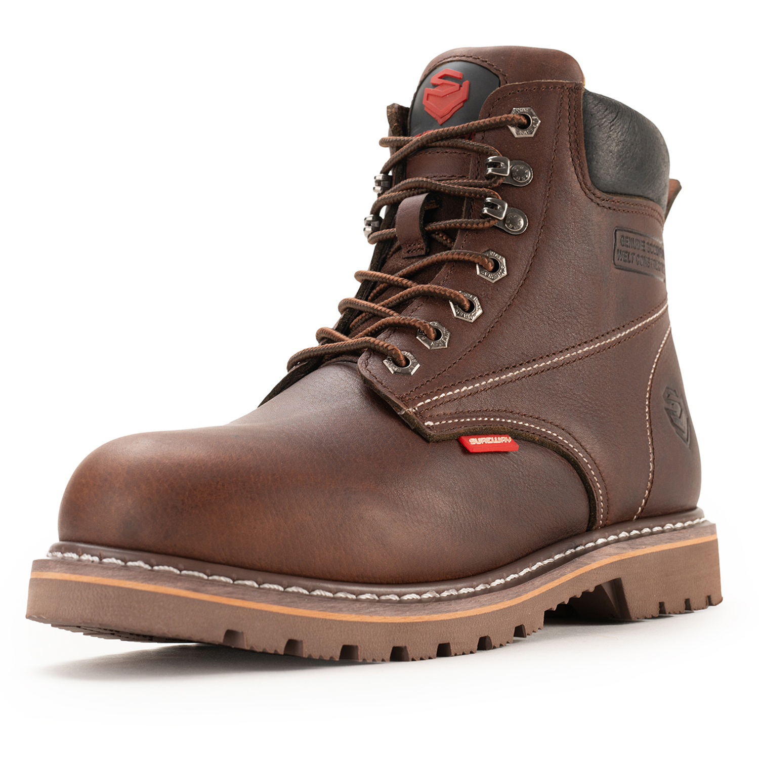 SUREWAY Mens Heavy Duty Soft Steel Toe Work Boots