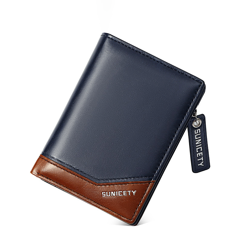 Men's Multifunctional Zipper Short Wallet