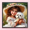 Cute Girl-11CT Stamped Cross Stitch 40*40cm/15.75*15.75in