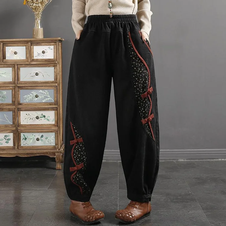 Retro Casual Patchwork Loose Harem Jeans