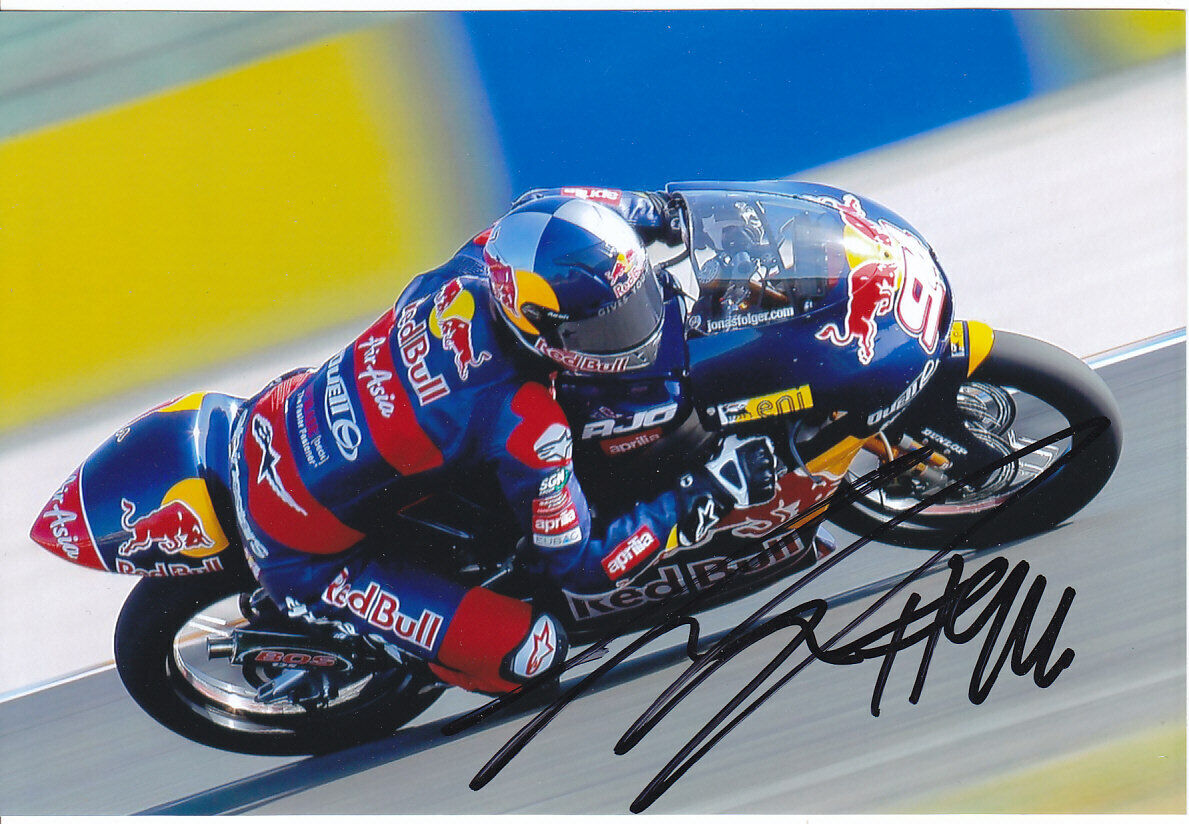 JONAS FOLGER Signed 125ccGP RED BULL AJO MOTORSPORT Colour Photo Poster painting