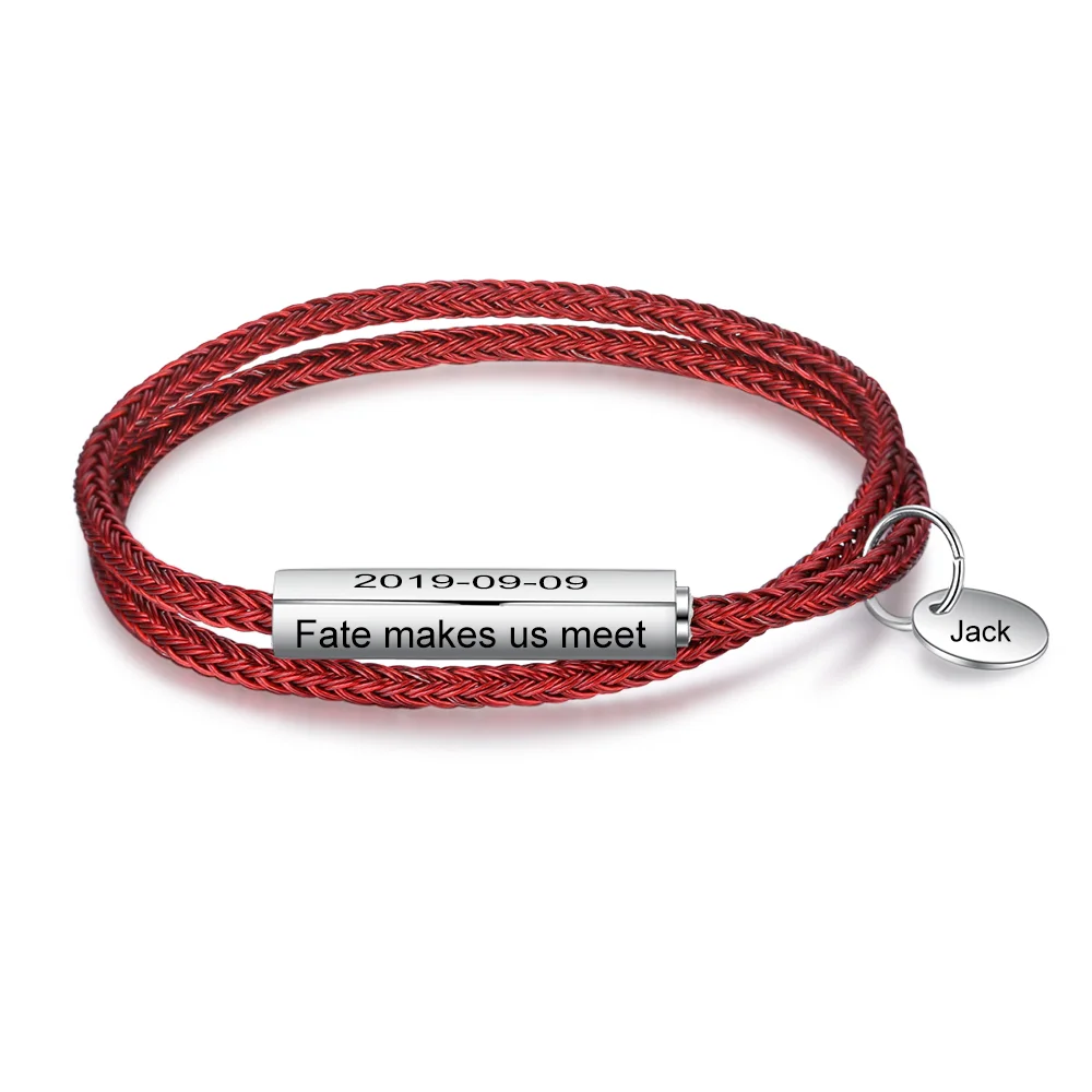 Armband für individuelle Wunschgravur - Rot Kettenmachen