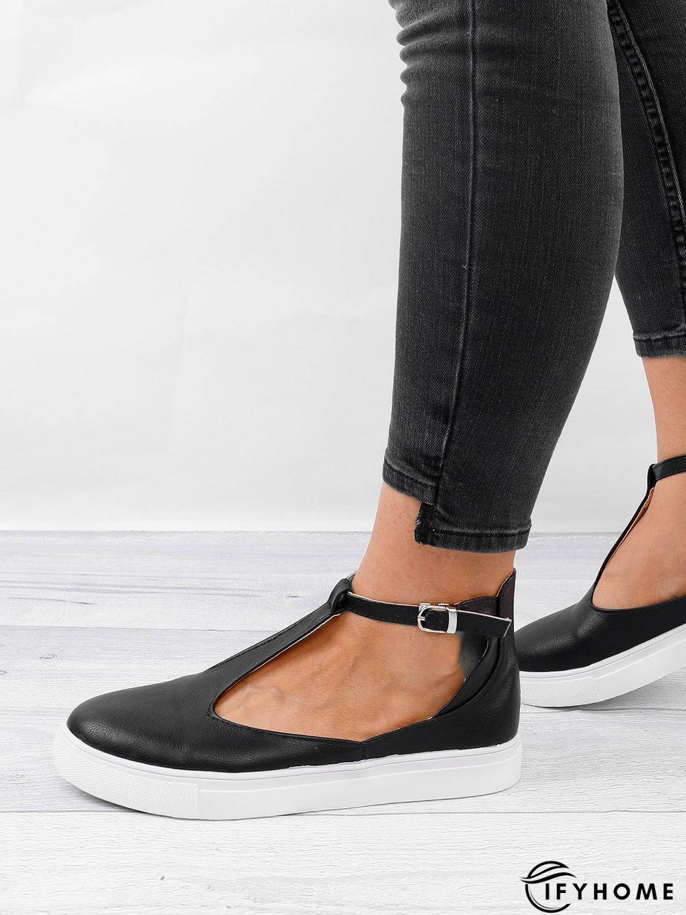 Summer Sandals Round Toe Shoes with Adjustable Buckle | IFYHOME