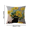 Van Gogh Sunflower Cross Stitch Pillow Cover Kit 11CT Stamped 3-Strand Embroidery 45x45cm