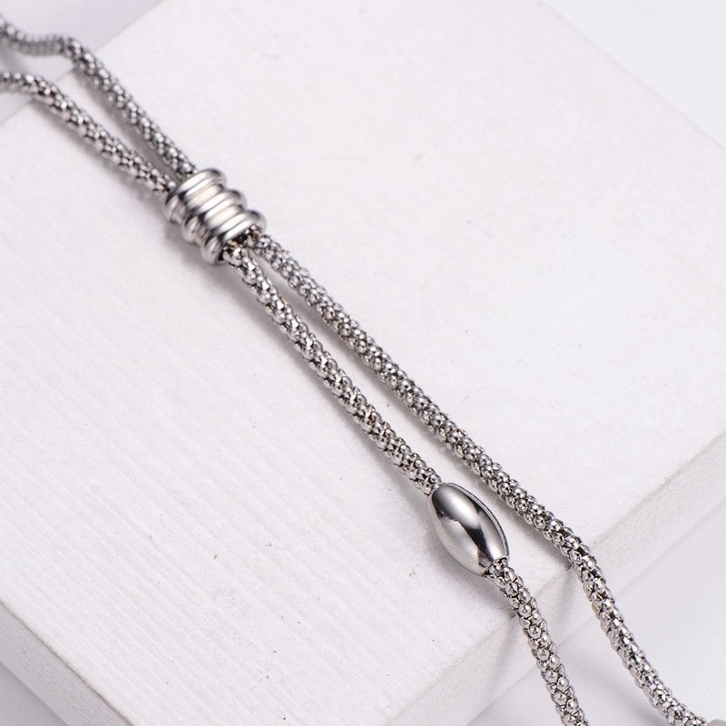 Retro Curve 304 Stainless Steel No Inlaid 18K Gold Plated Plating Chain Stainless Steel Necklaces