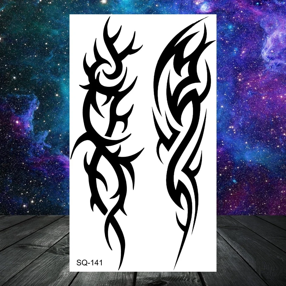 Realistic Thorns Dragon Wolf Tatoos Temporary Tattoos For Adult Men Kids Lion Tiger Skull Fake Tattoo Neck Arm Hands Small Tatoo