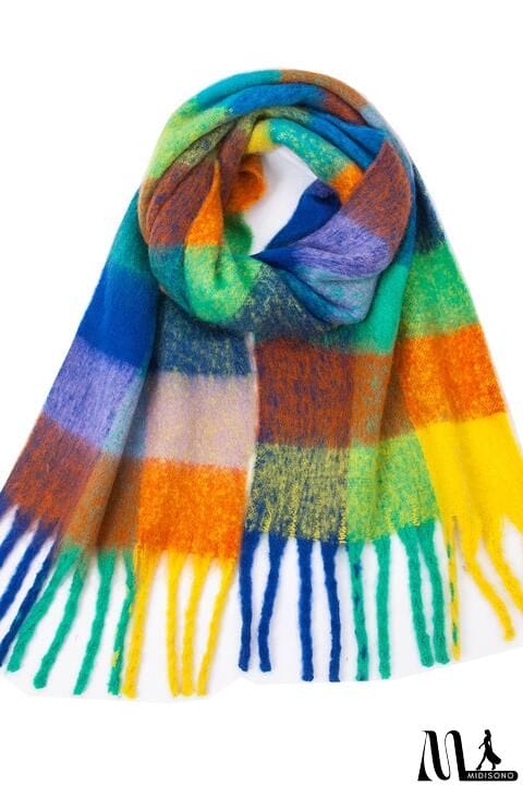 MidiSono - Fringe Detail Polyester Scarf