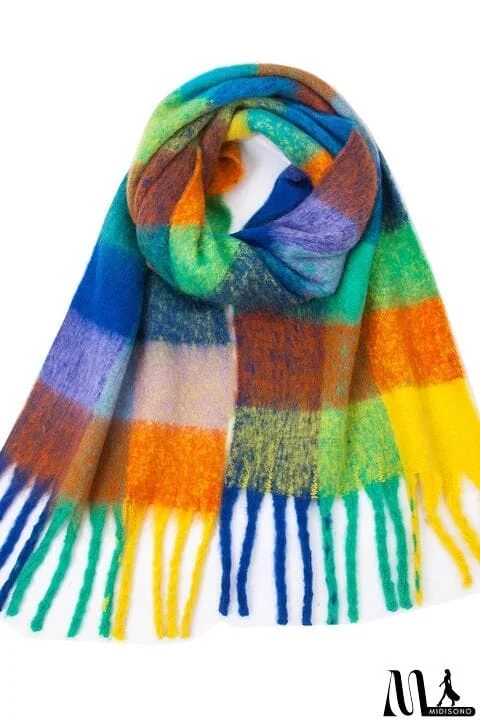 MidiSono - Fringe Detail Polyester Scarf