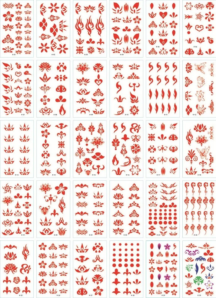 30Pcs/Set No Repeat Temporary Tattoo Stickers Waterproof Arm Clavicle Body Art Sticker Disposable butterfly tatouage temporaire