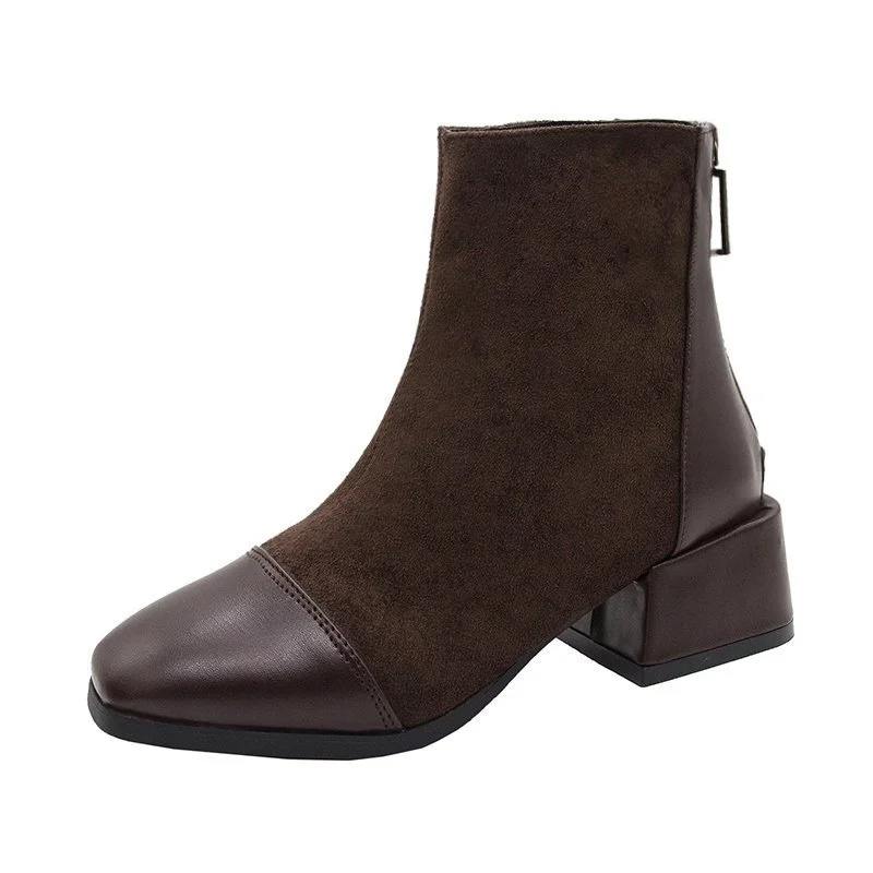 Breakj Breakj Boots Women's Autumn 2025 British Style Coarse And Retro Short Boots Before The Zipper Boots Children Retro Style Increased