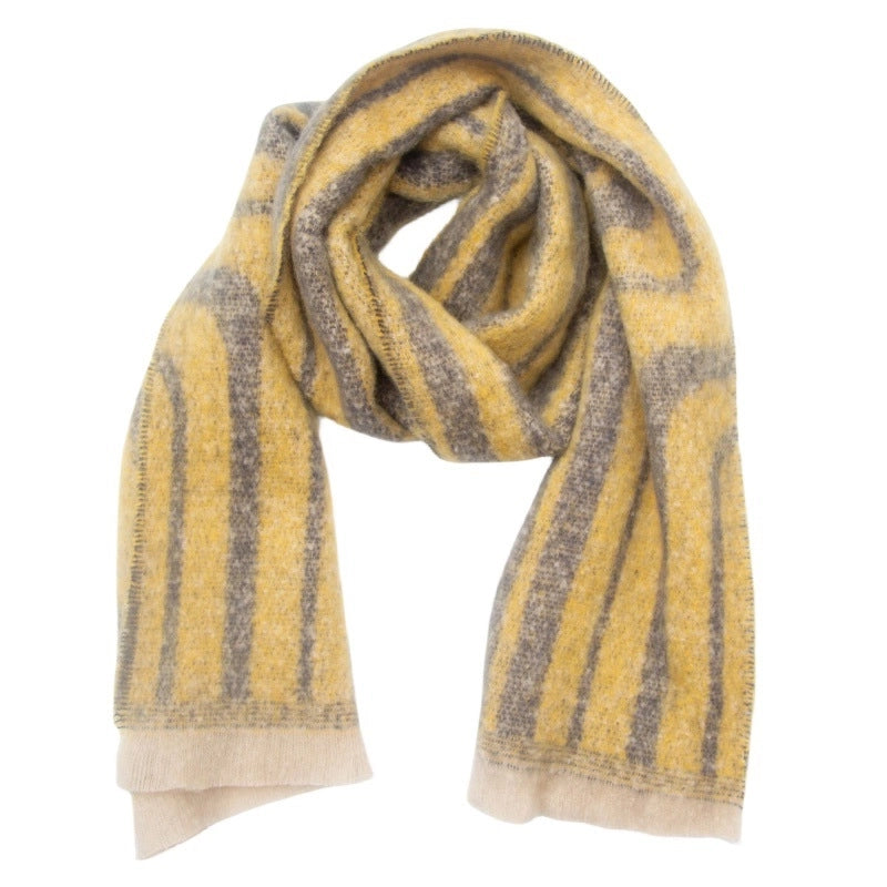 Women’s Casual Minimalist Stripe Polyester Scarf