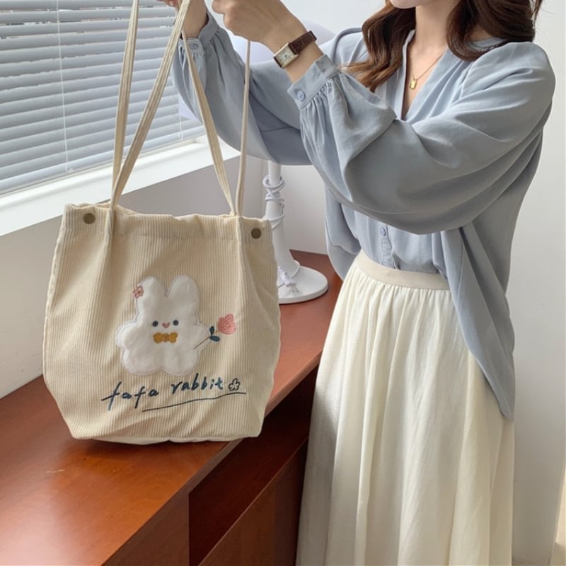 Women Corduroy Shoulder Shopping Bags Reusable Casual Outdoor Party Tote 2022 New Female Bag Handbags with Button Eco Organizer US Mall Lifes