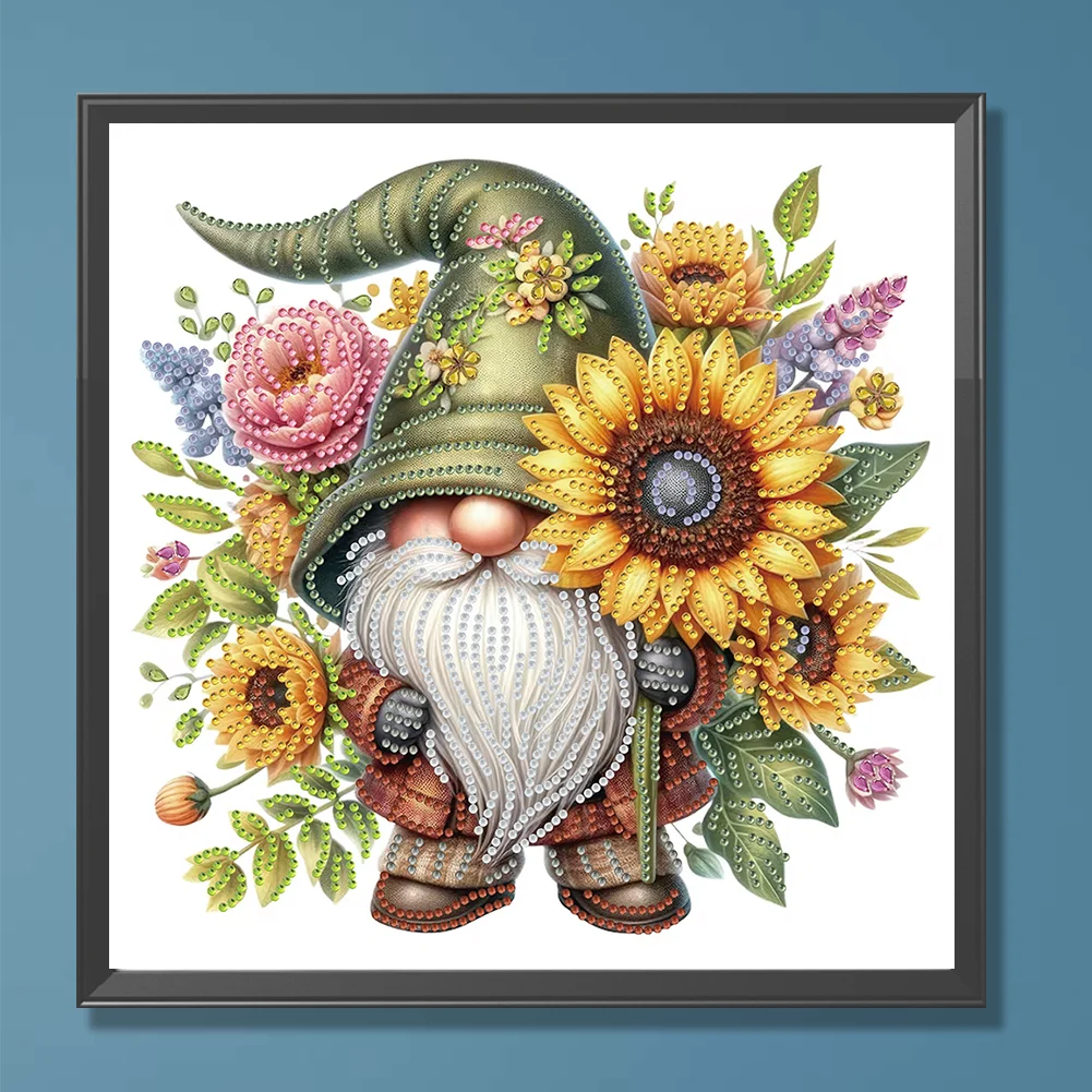 Diamond Painting - Partial Special Shaped Drill - Flower Gnome(Canvas|30*30cm)