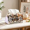 (24cm)Diamond Art Tissue Box Cover DIY PU Desktop Organizer Large(Cat)