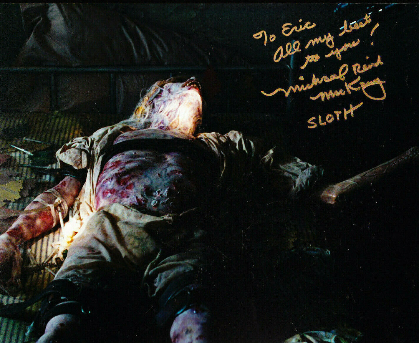 MICHAEL REID MACKAY AUTOGRAPH SIGNED 8X10 Photo Poster painting COA SLOTH INSCRIPTION